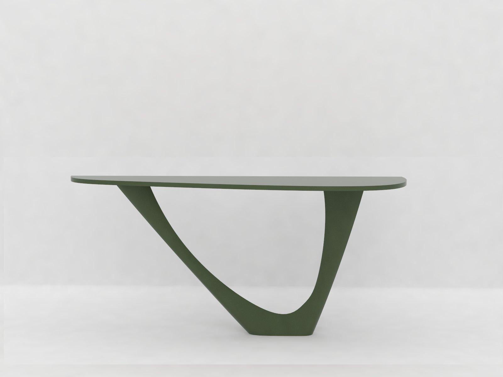 Modern G-Console Mono Table in Brushed Stainless Steel with Concrete Top by Zieta For Sale