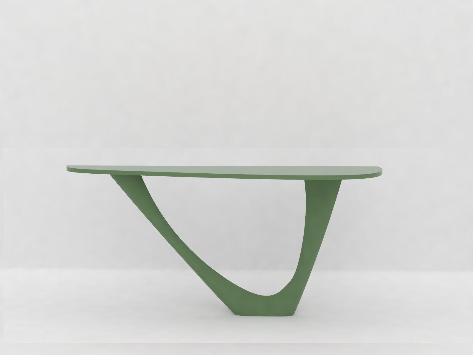 Polish G-Console Mono Table in Brushed Stainless Steel with Concrete Top by Zieta For Sale