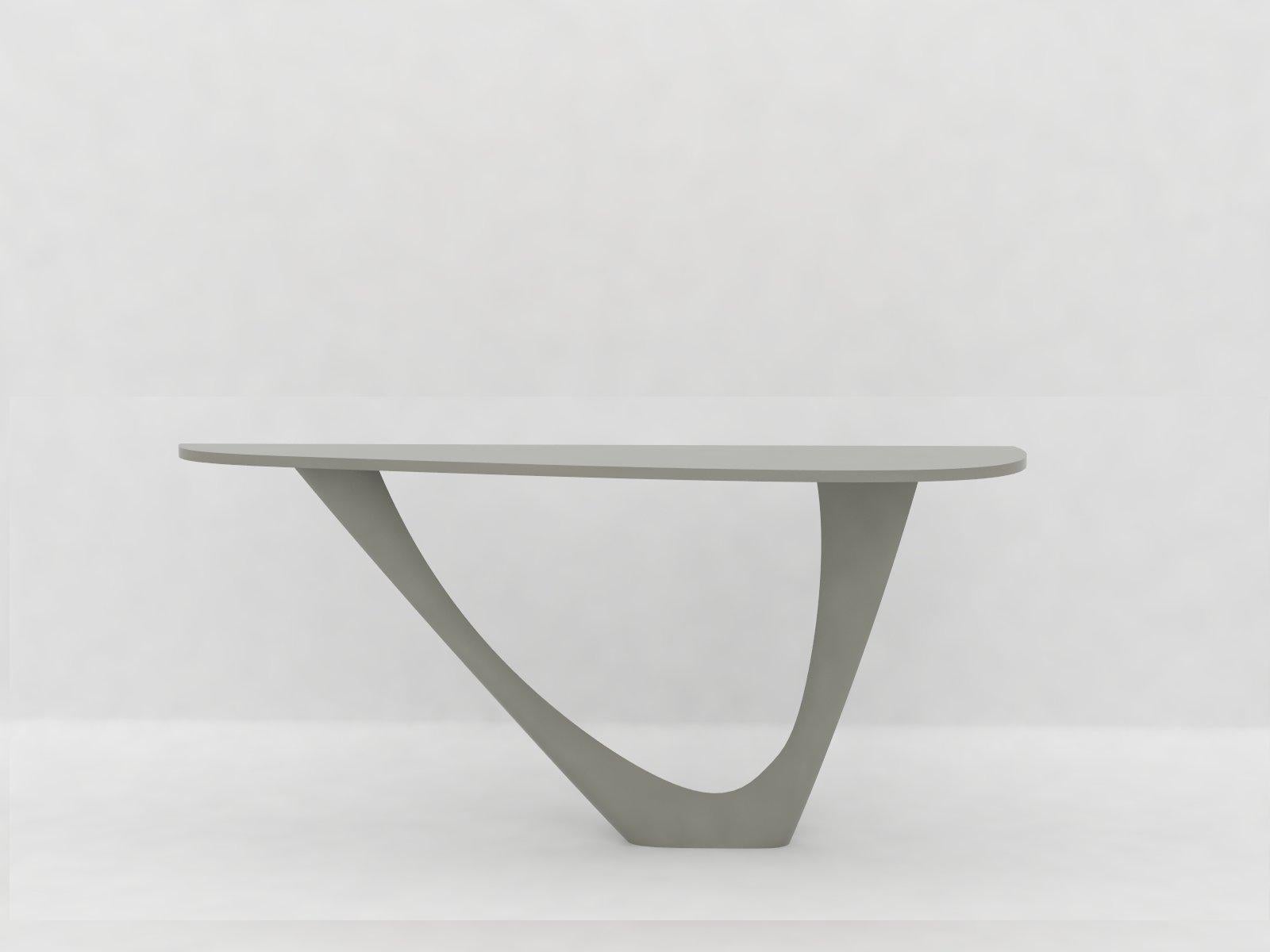 Table Mono G-Console en acier inoxydable brossé avec plateau en béton par Zieta en vente 1