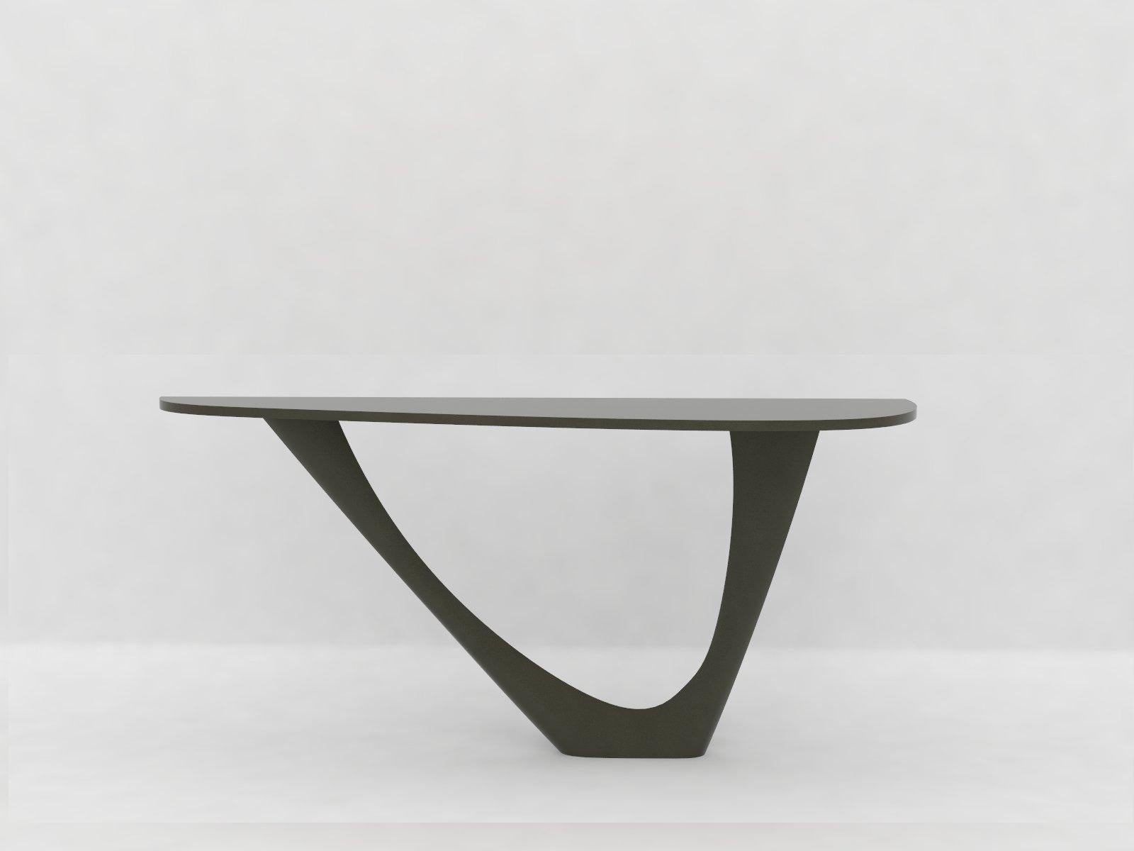 G-Console Mono Table in Polished Stainless Steel with Concrete Top by Zieta For Sale 6