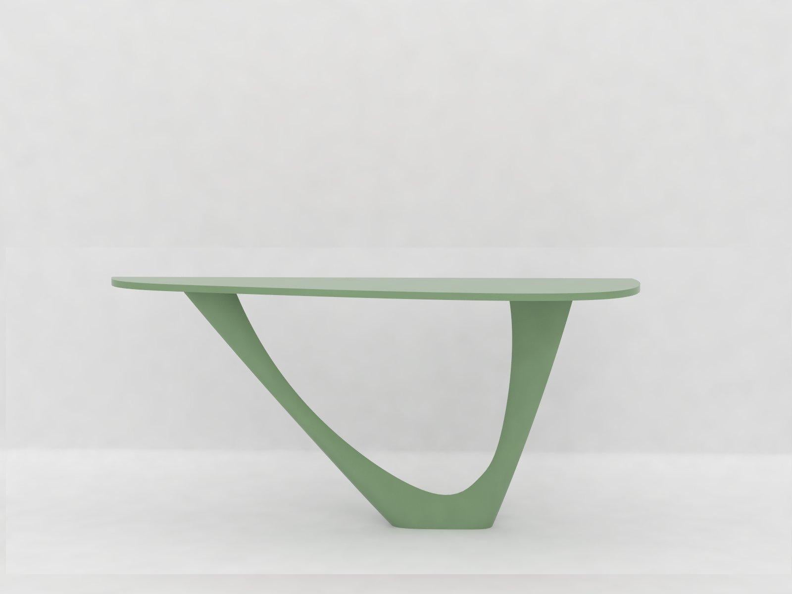 Tavolo G-Console Mono in acciaio inox lucido con piano in cemento di Zieta in vendita 4