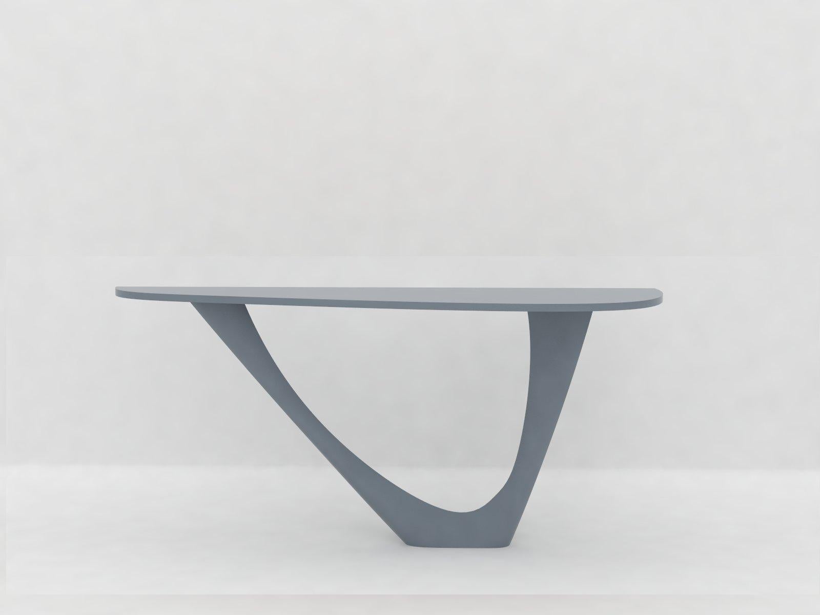 G-Konsolentisch Mono-Tisch aus poliertem Edelstahl mit Betonplatte von Zieta im Angebot 9