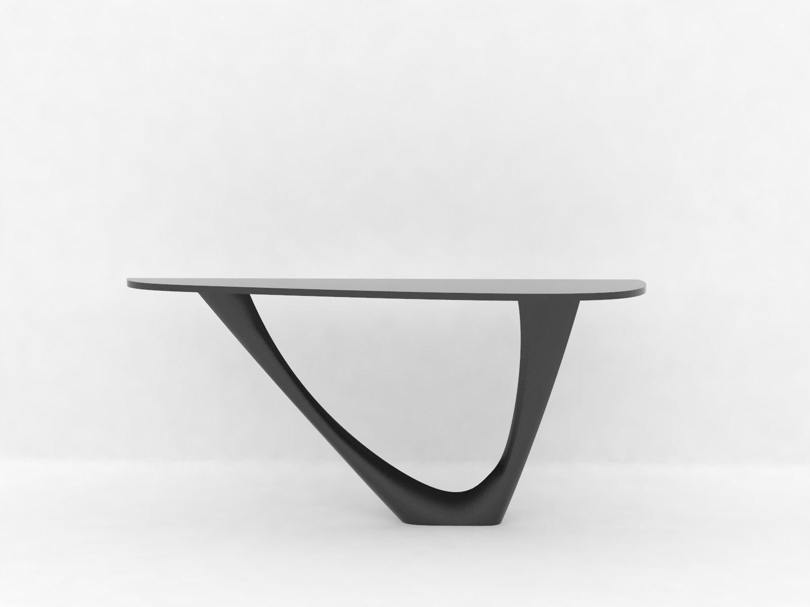 Modern G-Console Mono Table in Polished Stainless Steel with Concrete Top by Zieta For Sale