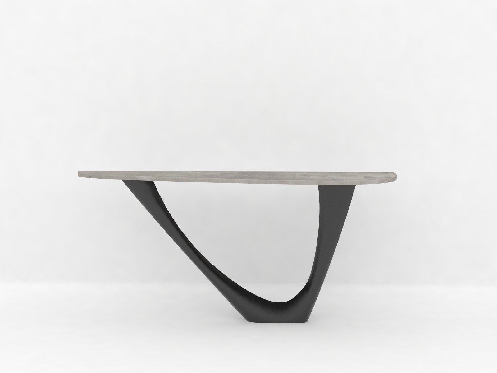 G-Console Mono Table in Polished Stainless Steel with Concrete Top by Zieta For Sale 1