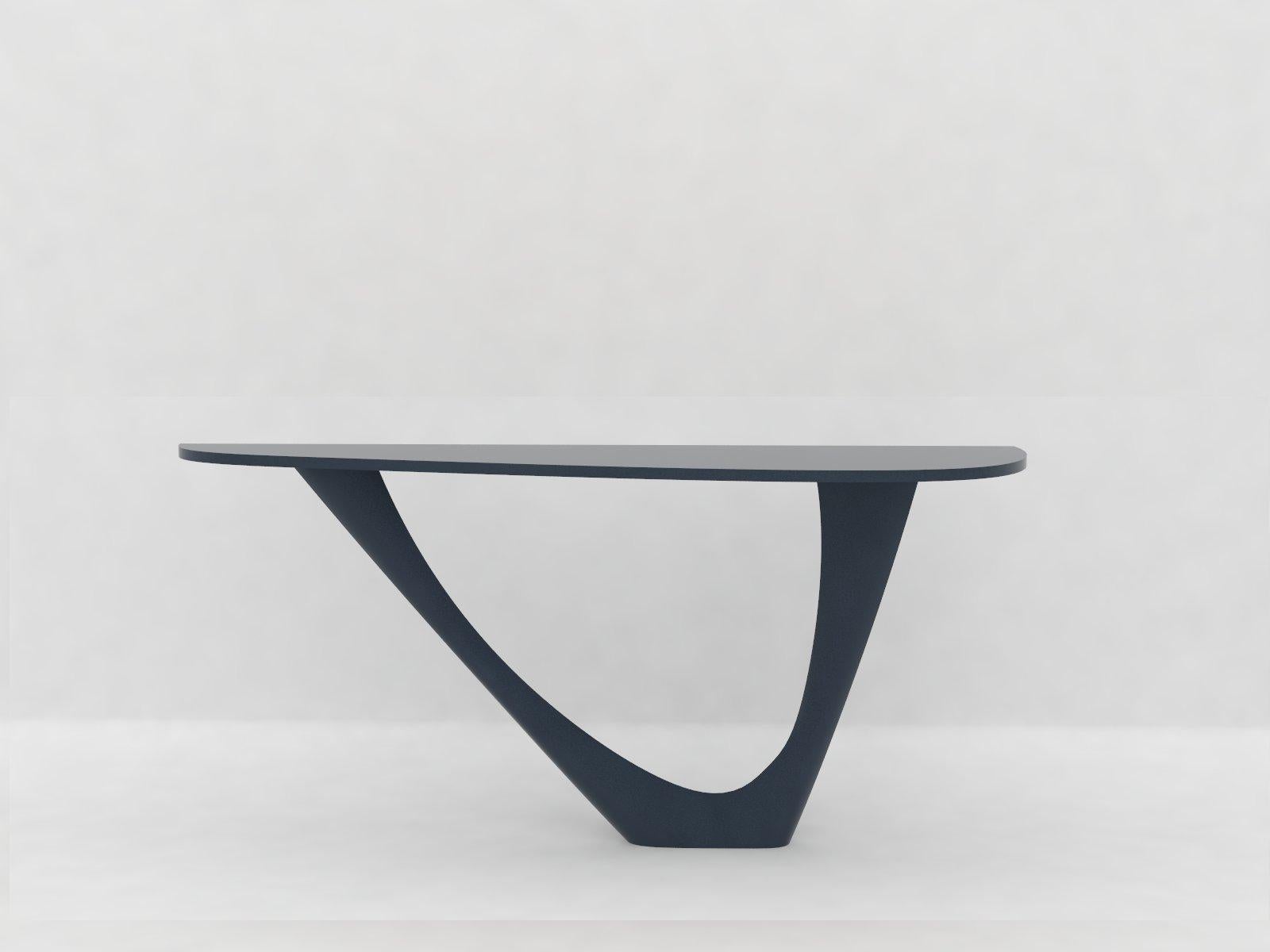 G-Konsolentisch Mono-Tisch aus poliertem Edelstahl mit Betonplatte von Zieta im Angebot 1