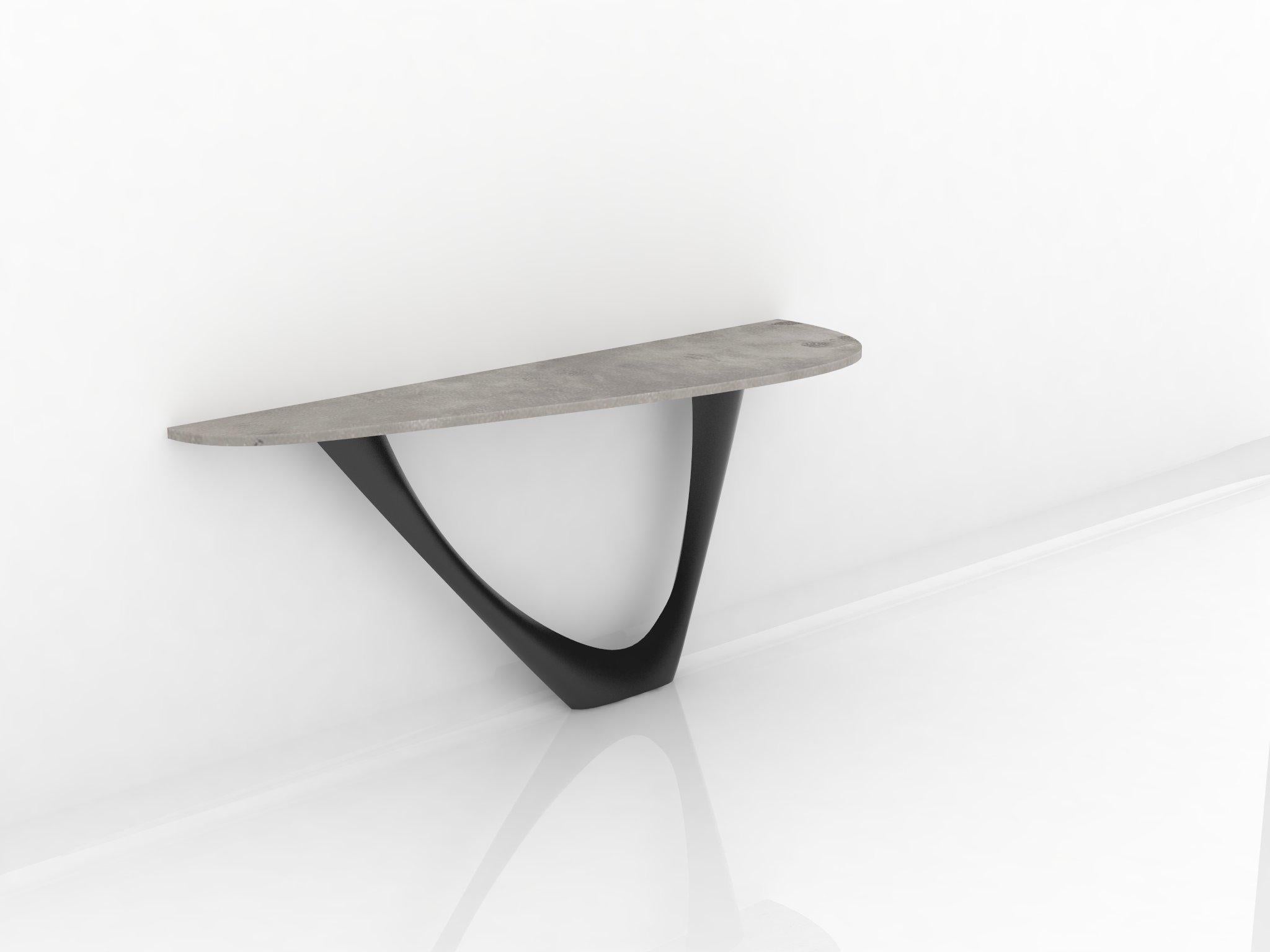 Modern G-Console Mono Table in Powder-Coated Steel with Concrete Top by Zieta For Sale