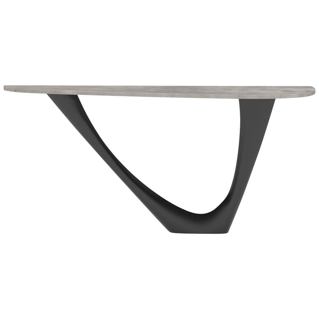 G-Console Mono Table in Powder-Coated Steel with Concrete Top by Zieta For Sale