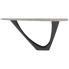 G-Console Mono Table in Powder-Coated Steel with Concrete Top by Zieta