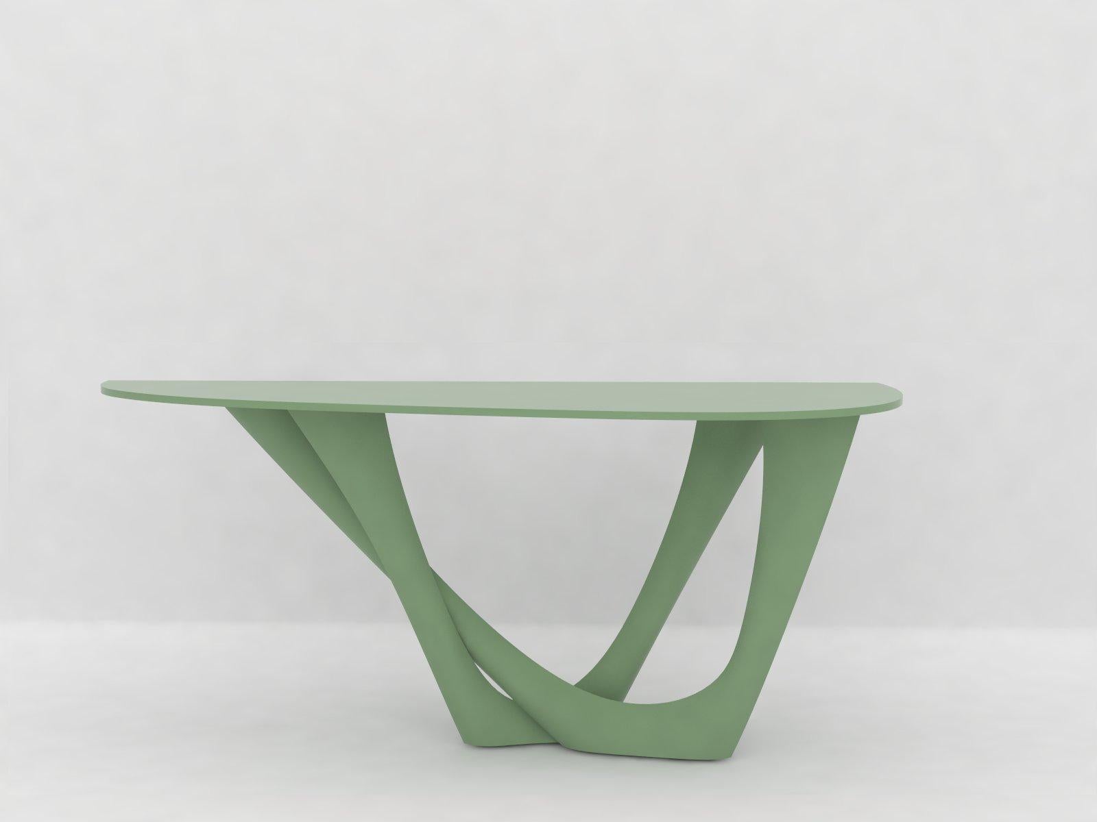 Contemporary G-Console Table Duo in Powder-Coated Steel Base and Top by Zieta