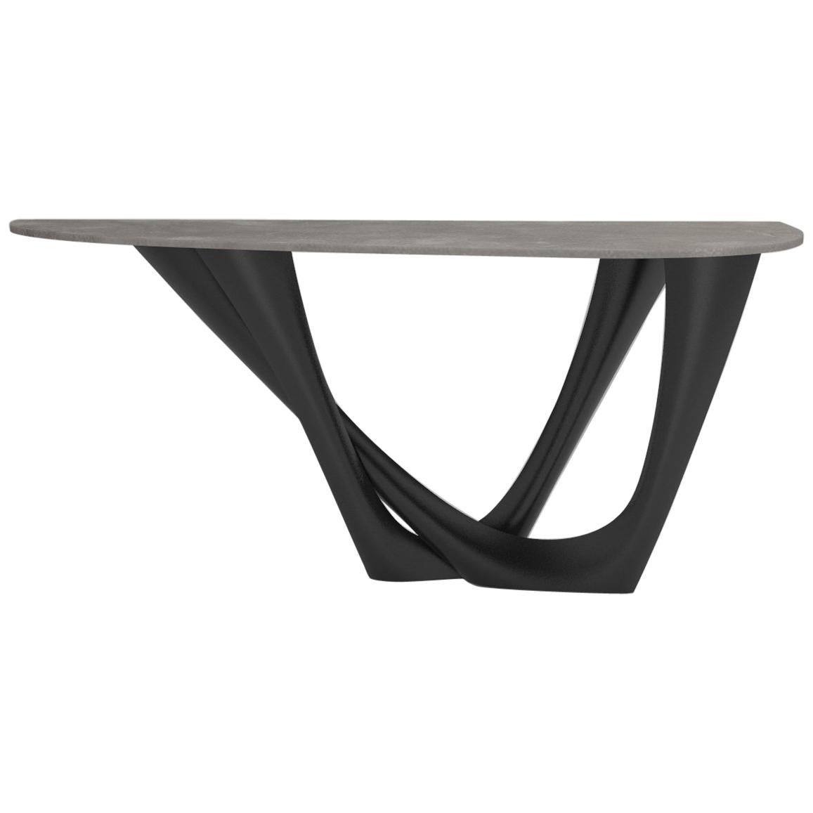 G-Console Table Duo in Powder-Coated Steel with Concrete Top by Zieta For Sale