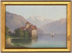 G. D - Early 20th Century Oil, Chillon Castle