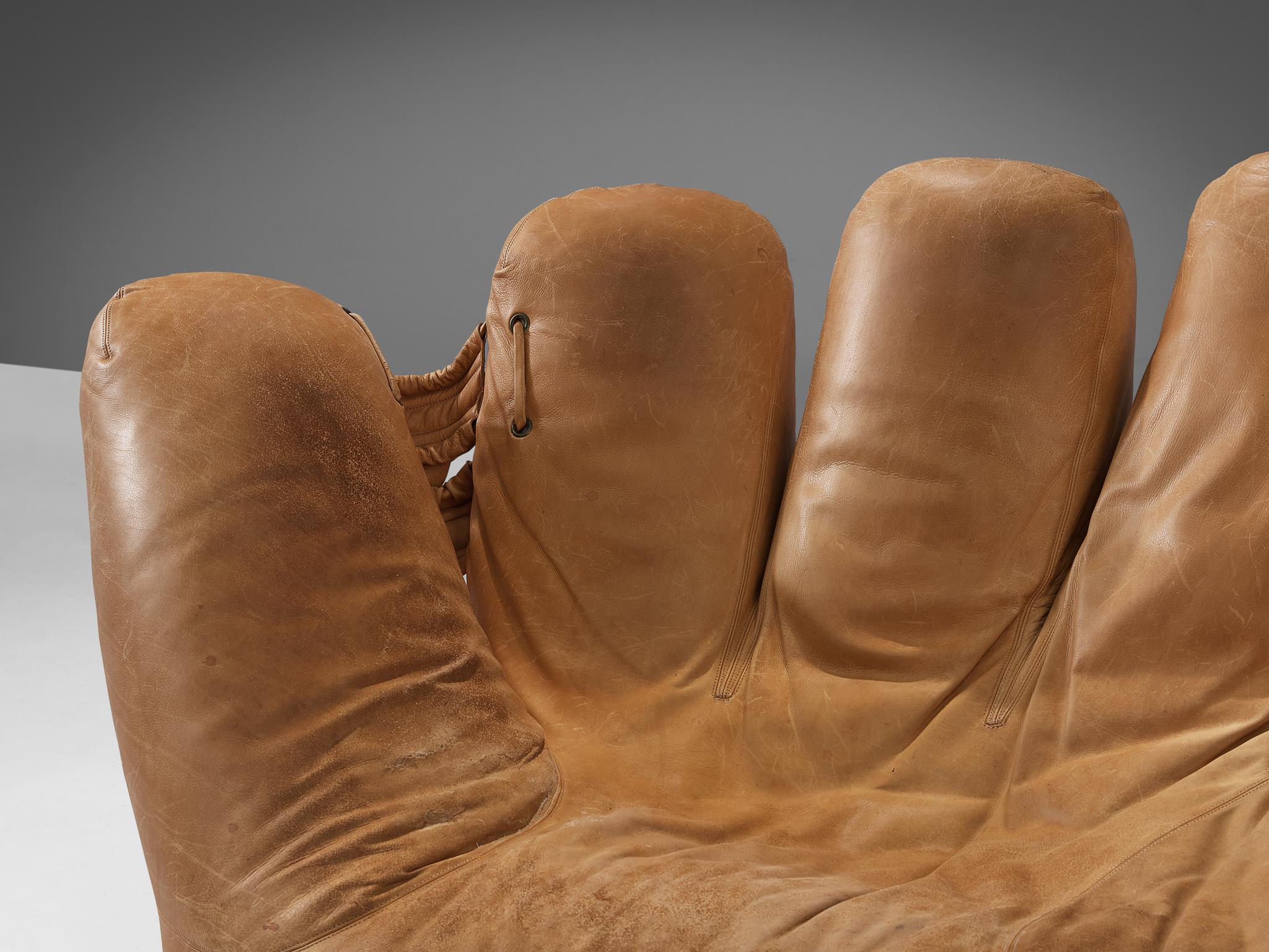 Late 20th Century G. de Pas & D. D’Urbino & P. Lomazzi 'Joe' Glove Chair in Cognac Leather