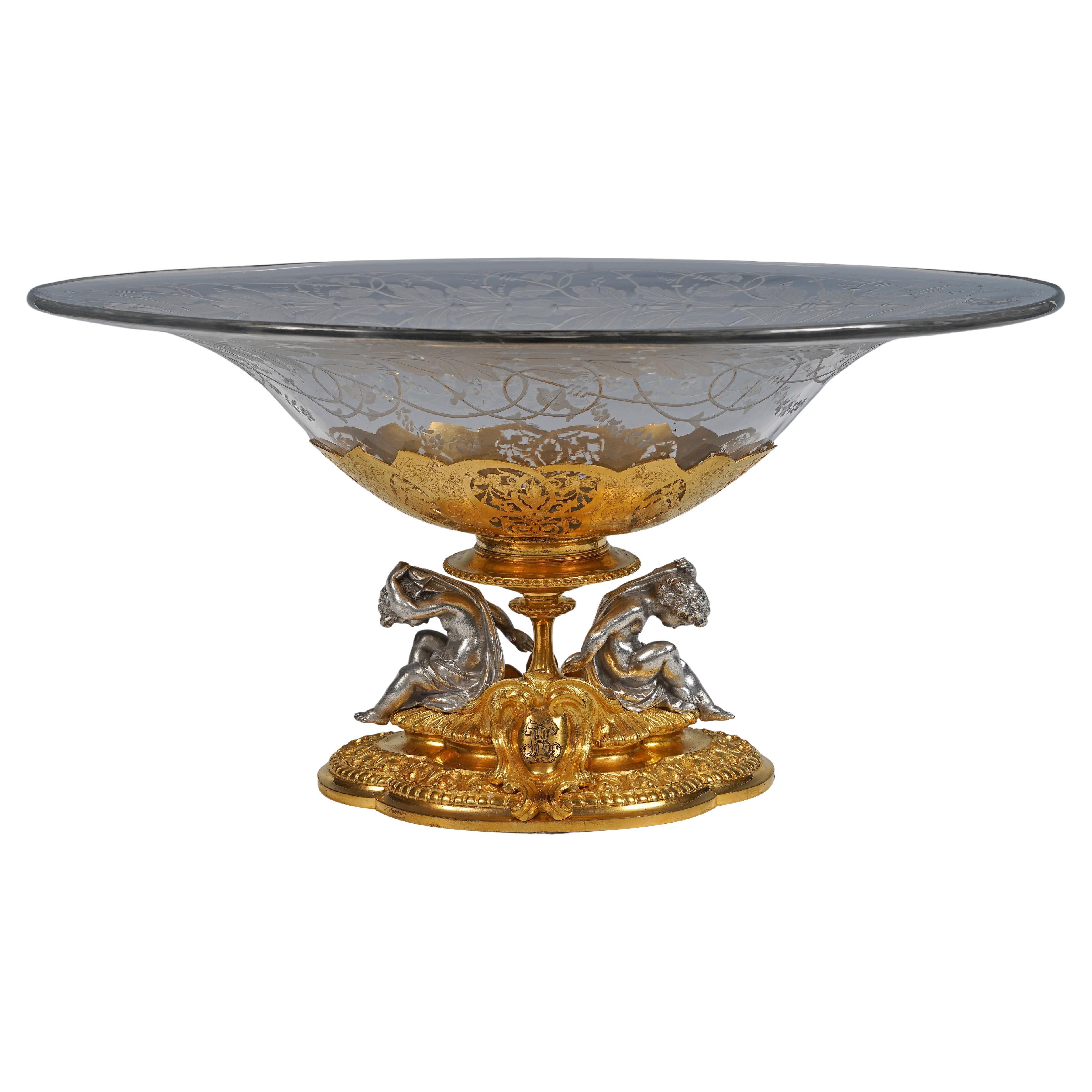 G. Denière, "Cupids" Bowl, France, circa 1870 For Sale
