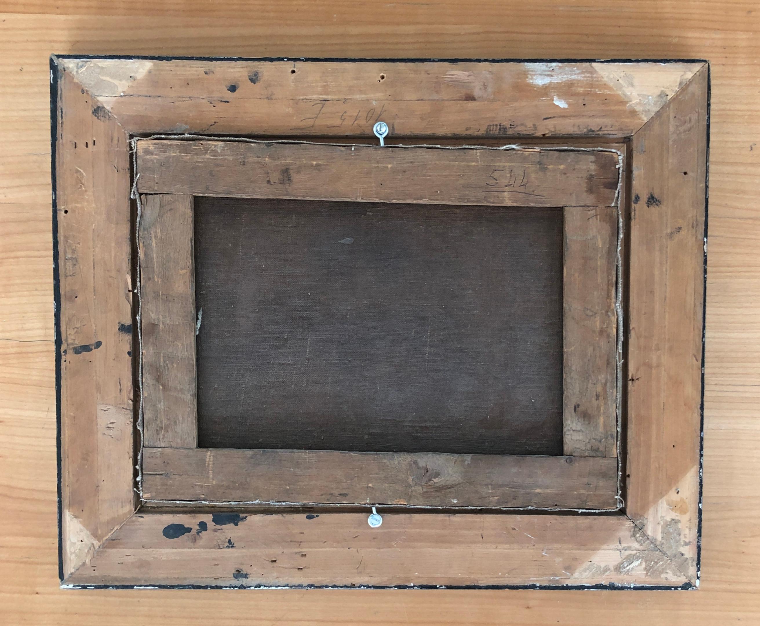Artwork on canvas
Black and dark brown wooden frame
42.5 x 51.5 x 5 cm