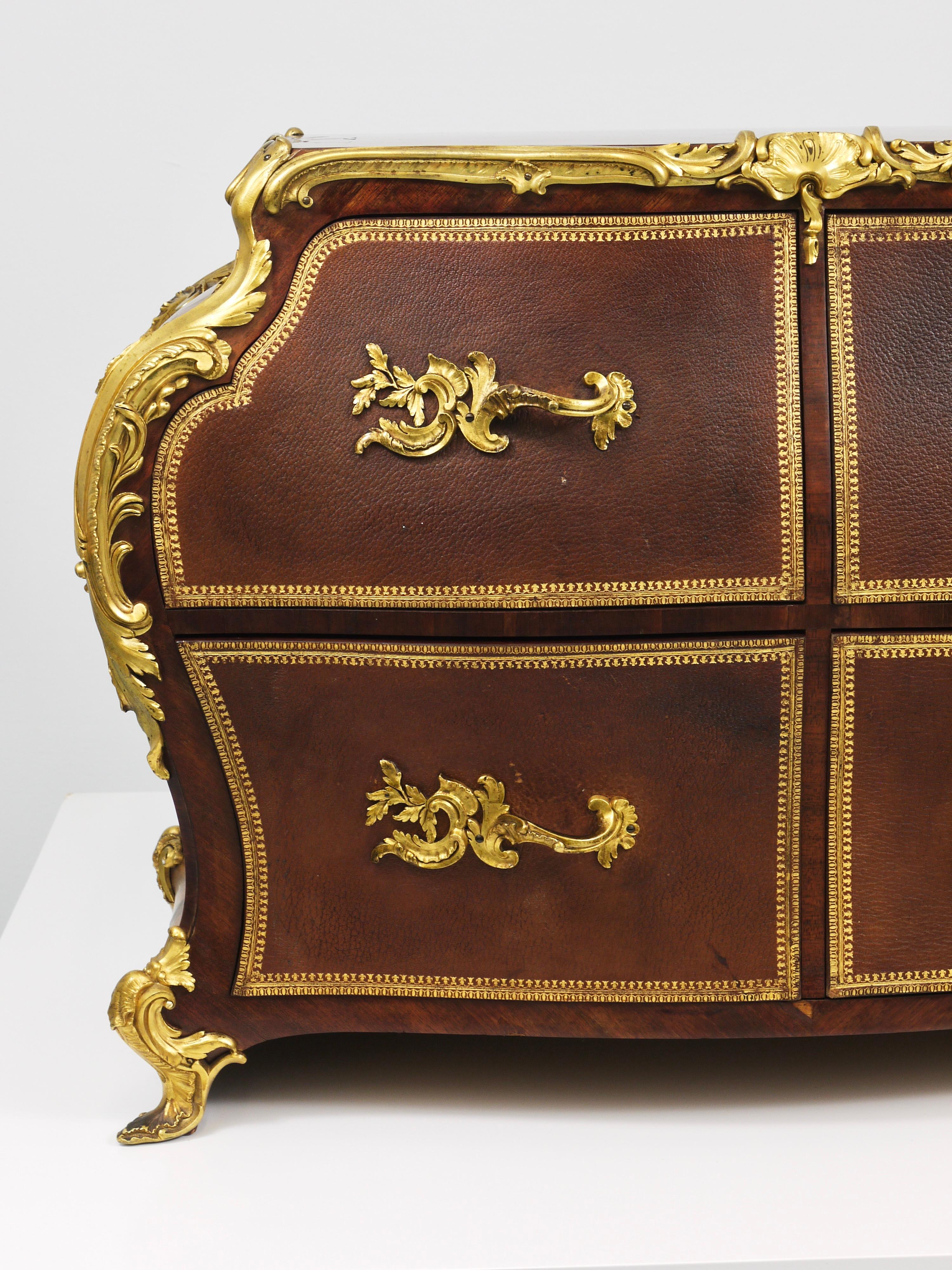 Commode Louis XV Bombé di Durand Louis, intarsio, bronzo ormeggiato, 1880, Parigi, Francia In condizioni buone in vendita a Vienna, AT
