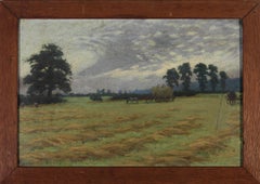 Used G. E. Hering - Framed 1903 Oil, Haytime in the Meads