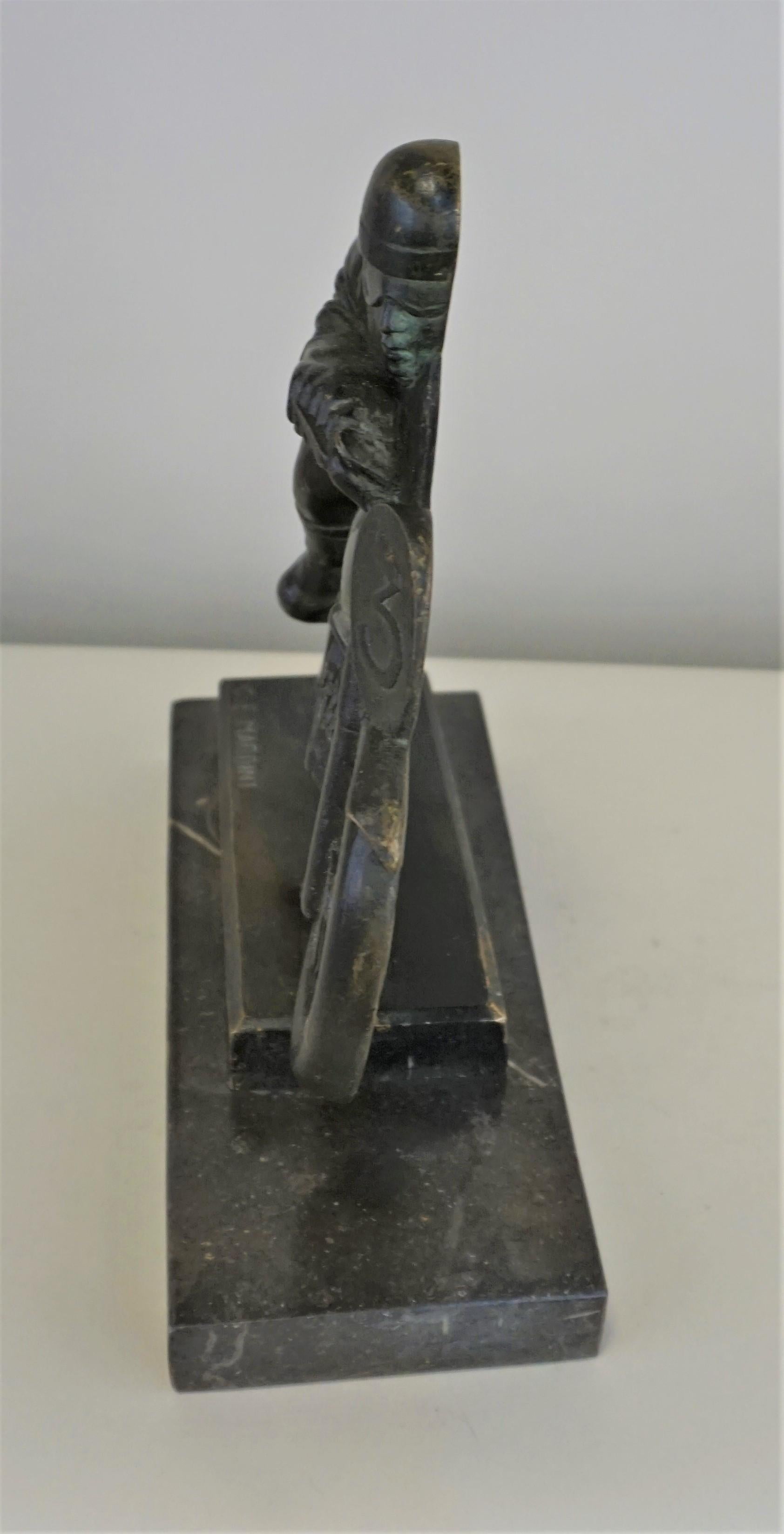 G. E. Mardini Art Deco Bronze Riding Motorcycle 1