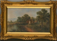 G. Eaton - Late 19th Century Oil, Riverside Idyll