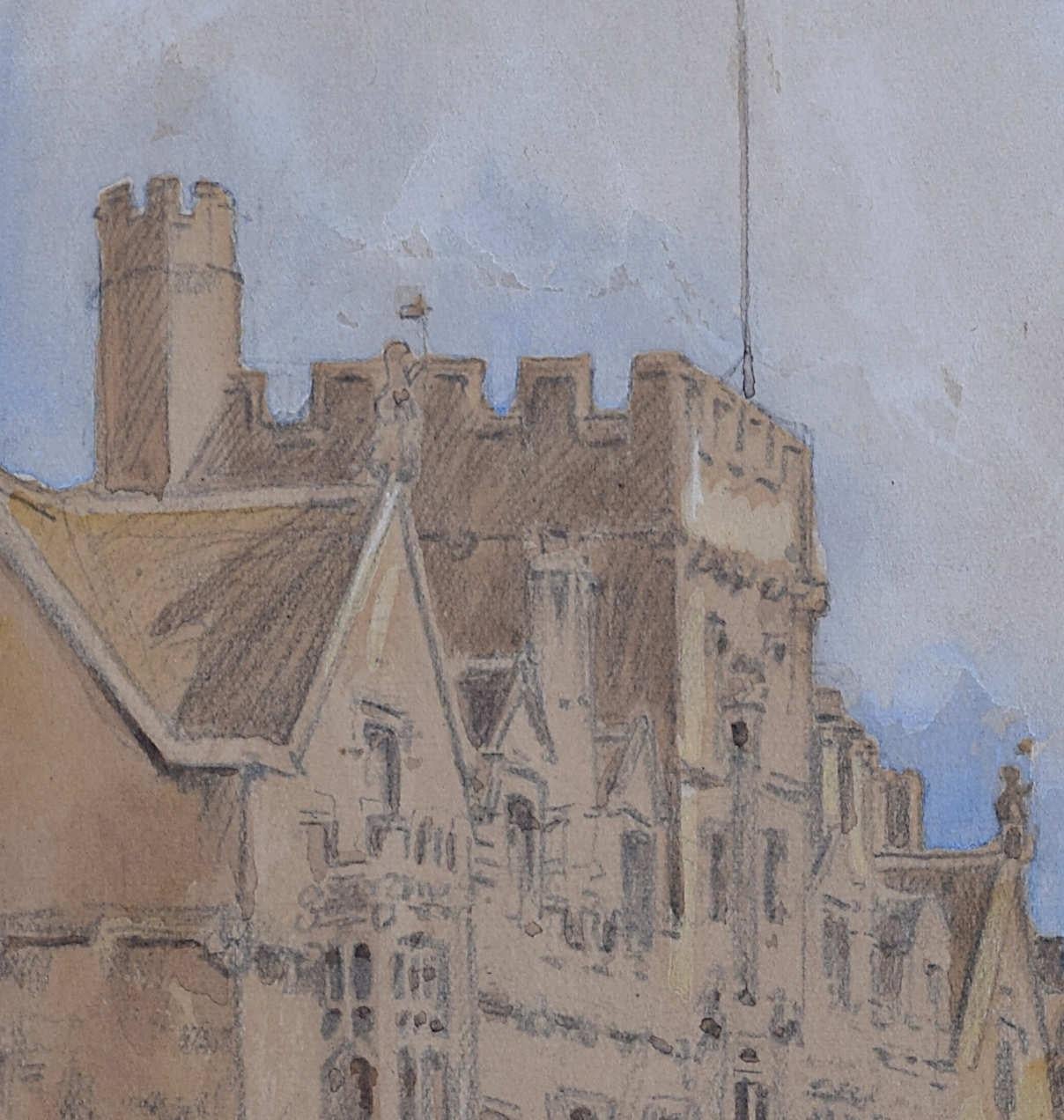 All Souls College, Oxford - Veduta dei primi anni del XX secolo dalla strada principale - Painting Realismo di G F Nicholls