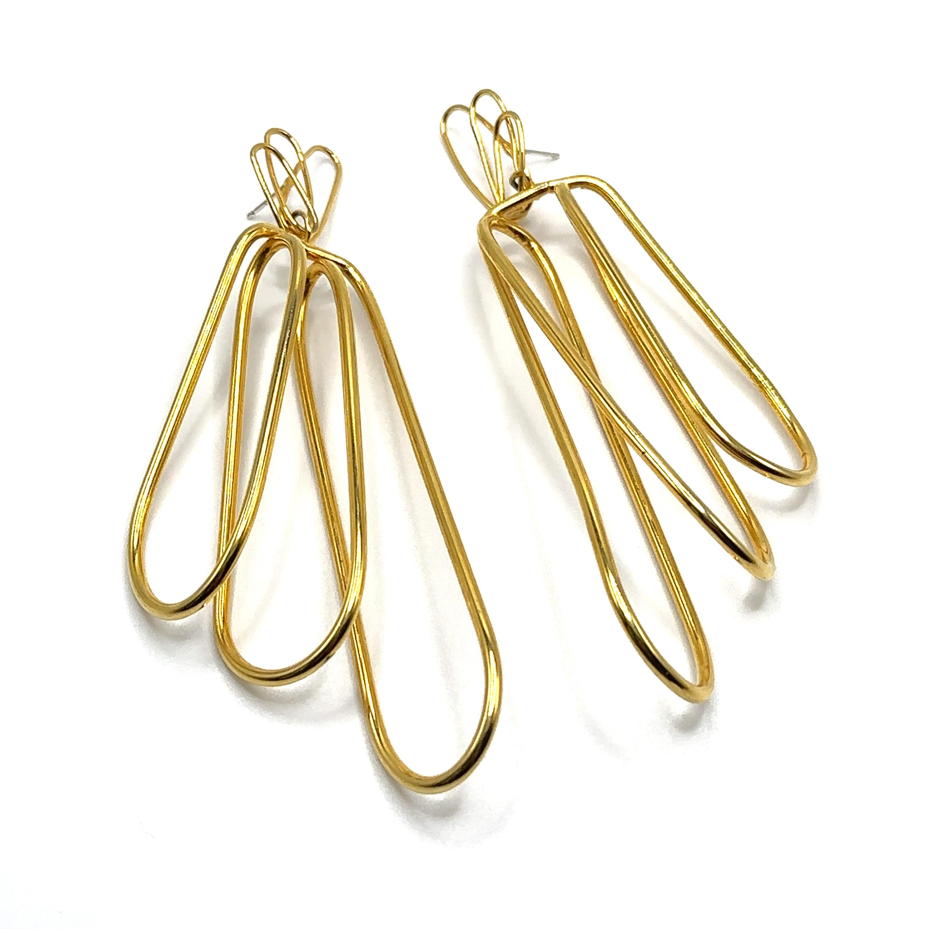 Contemporary Giselle - Dangle Earrings 14K Gold plated For Sale