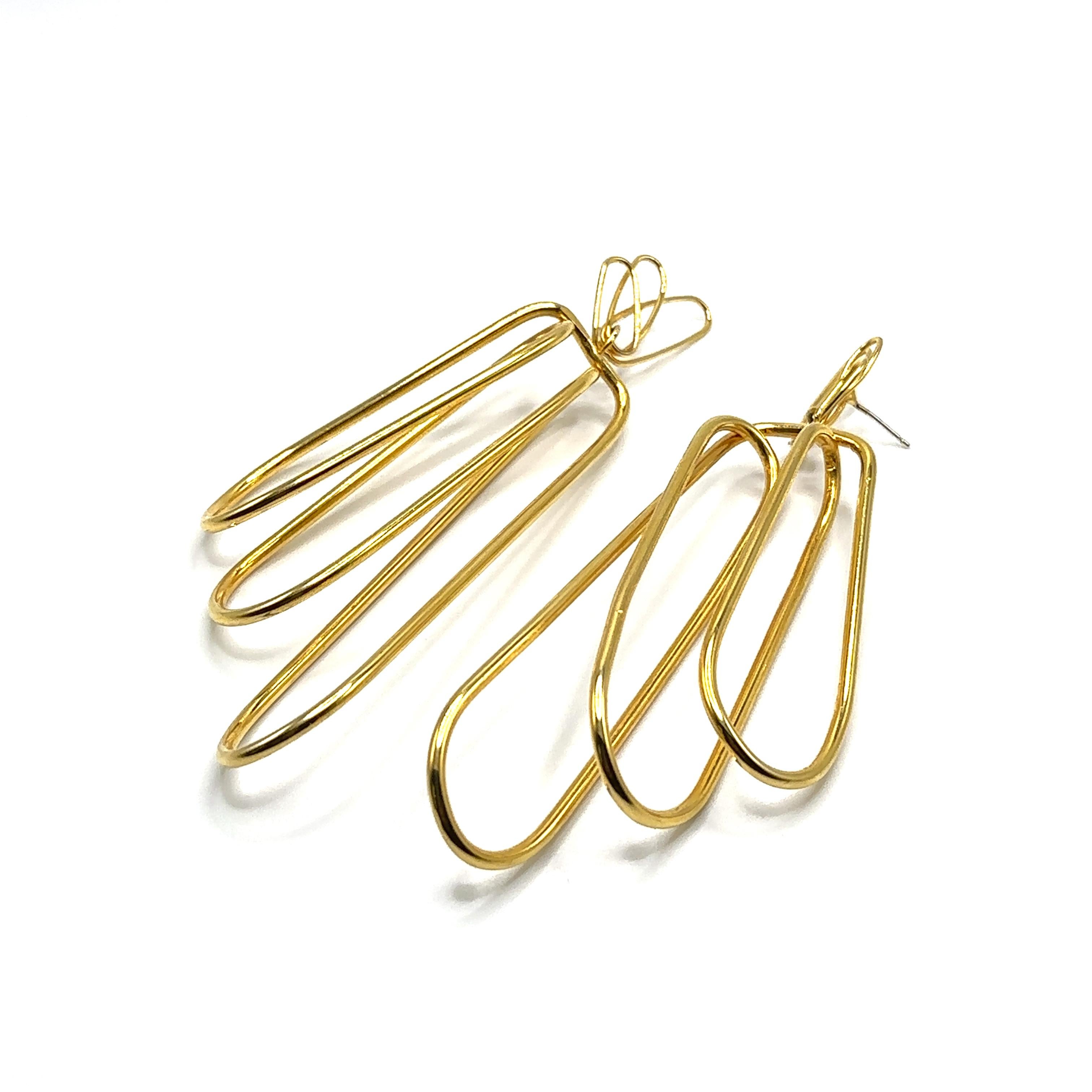 Giselle - Dangle Earrings 14K Gold plated In New Condition For Sale In Forest Hills, NY