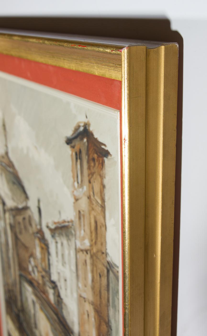 G. Frati - Framed 20th Century Oil, View of San Satiro, Milano 1