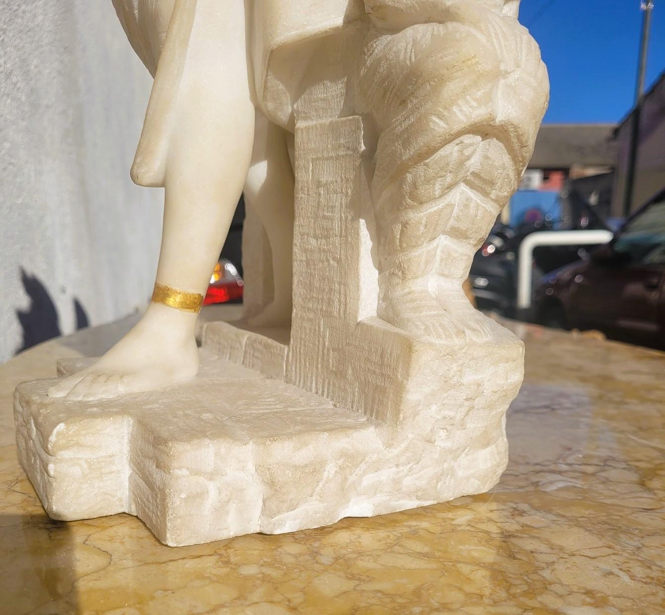 G Gambogi, Young Egyptian Woman, Marble Sculpture, 19th Century For Sale 12