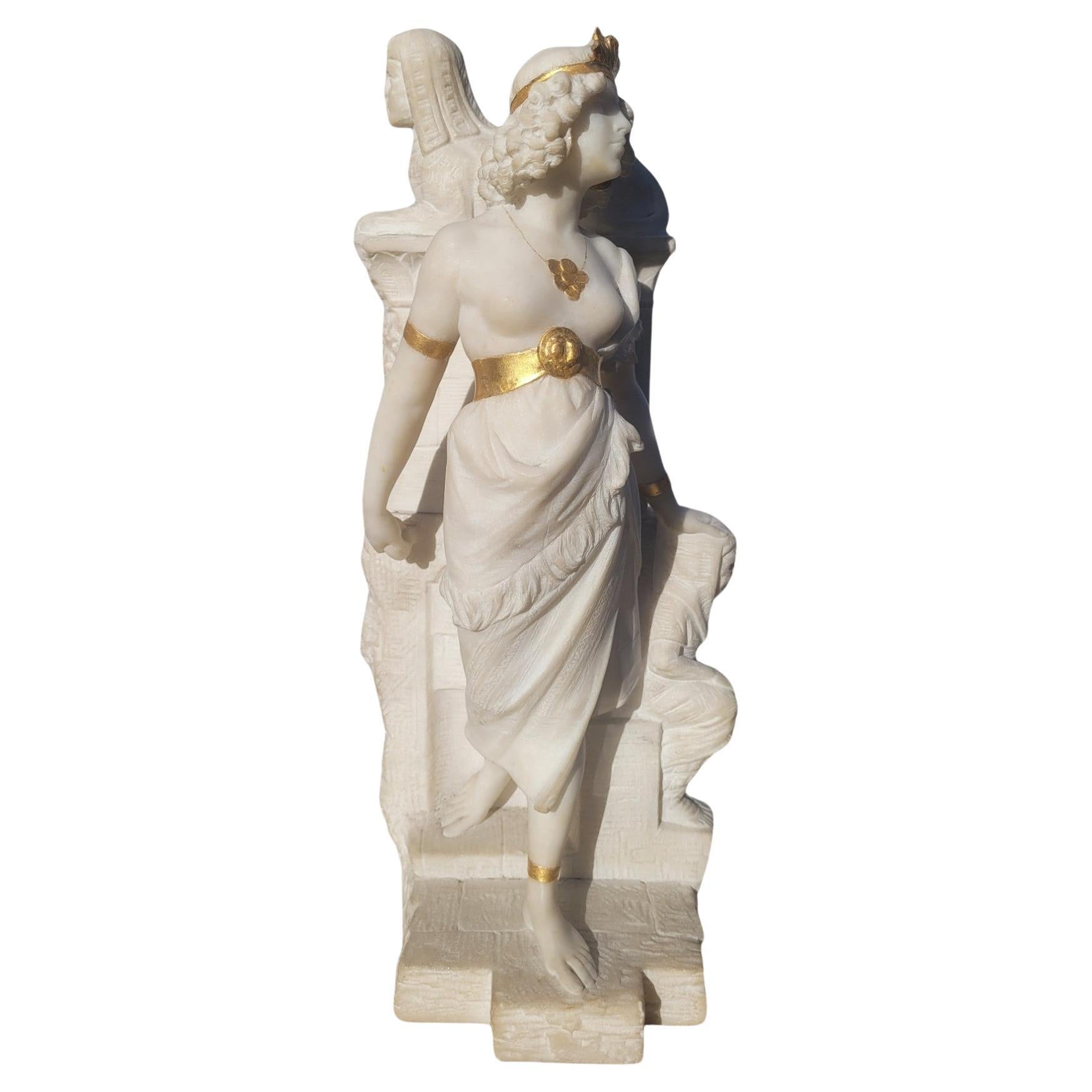 G Gambogi, Young Egyptian Woman, Marble Sculpture, 19th Century For Sale