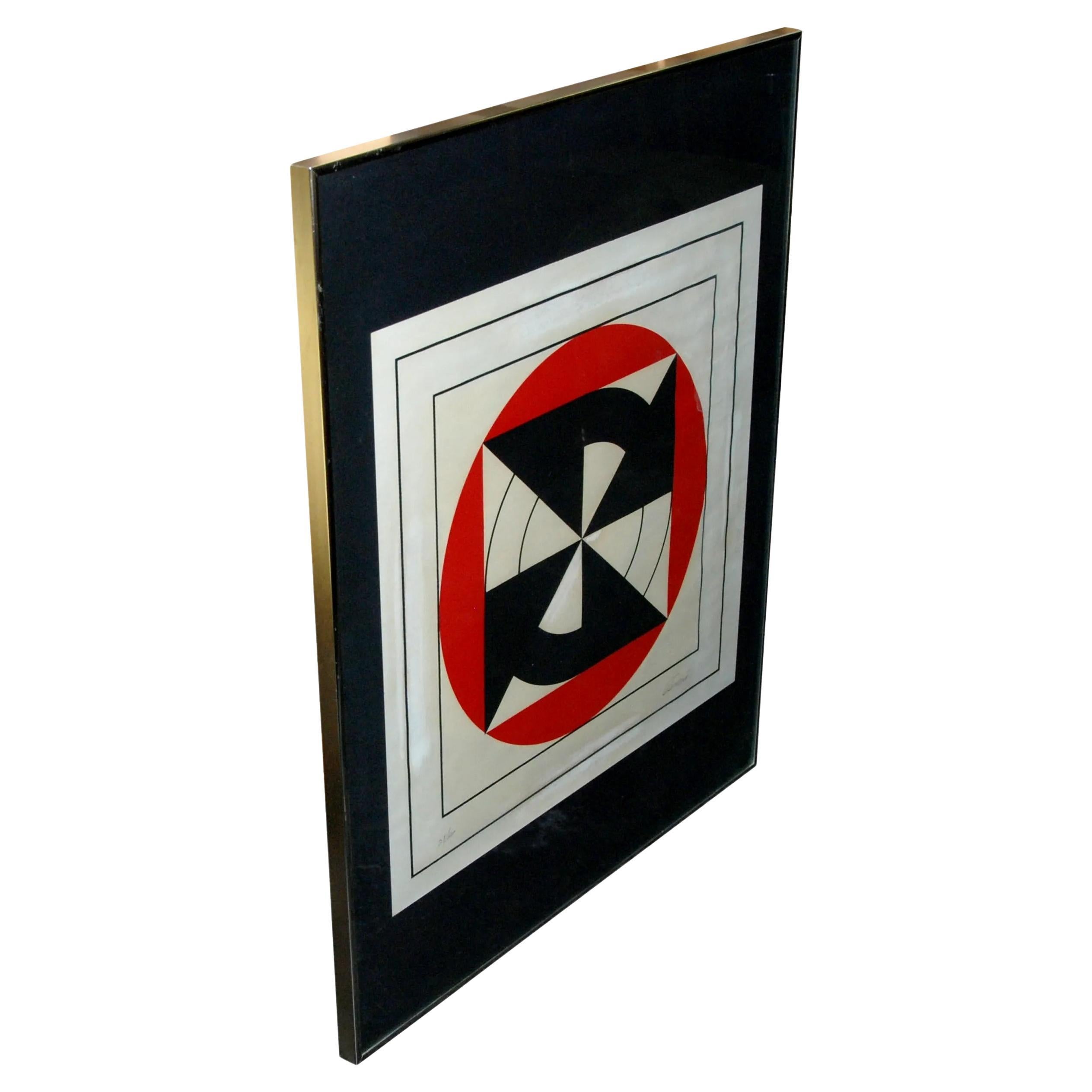 A really nice lithograph by G. Garcia displays geometric shapes in a spherical form. A nice piece for any room.
