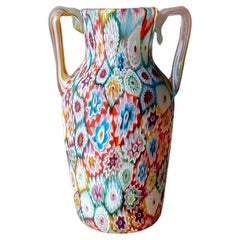 G. Giacobbe Murano Millefiori Glass Vase, Italy, 1950s