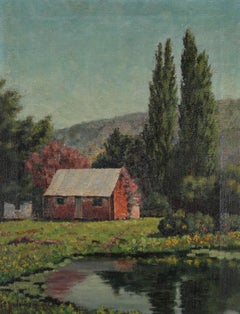 G. Gould MacQuarrie - Mid 20th Century Oil, The Log Cabin