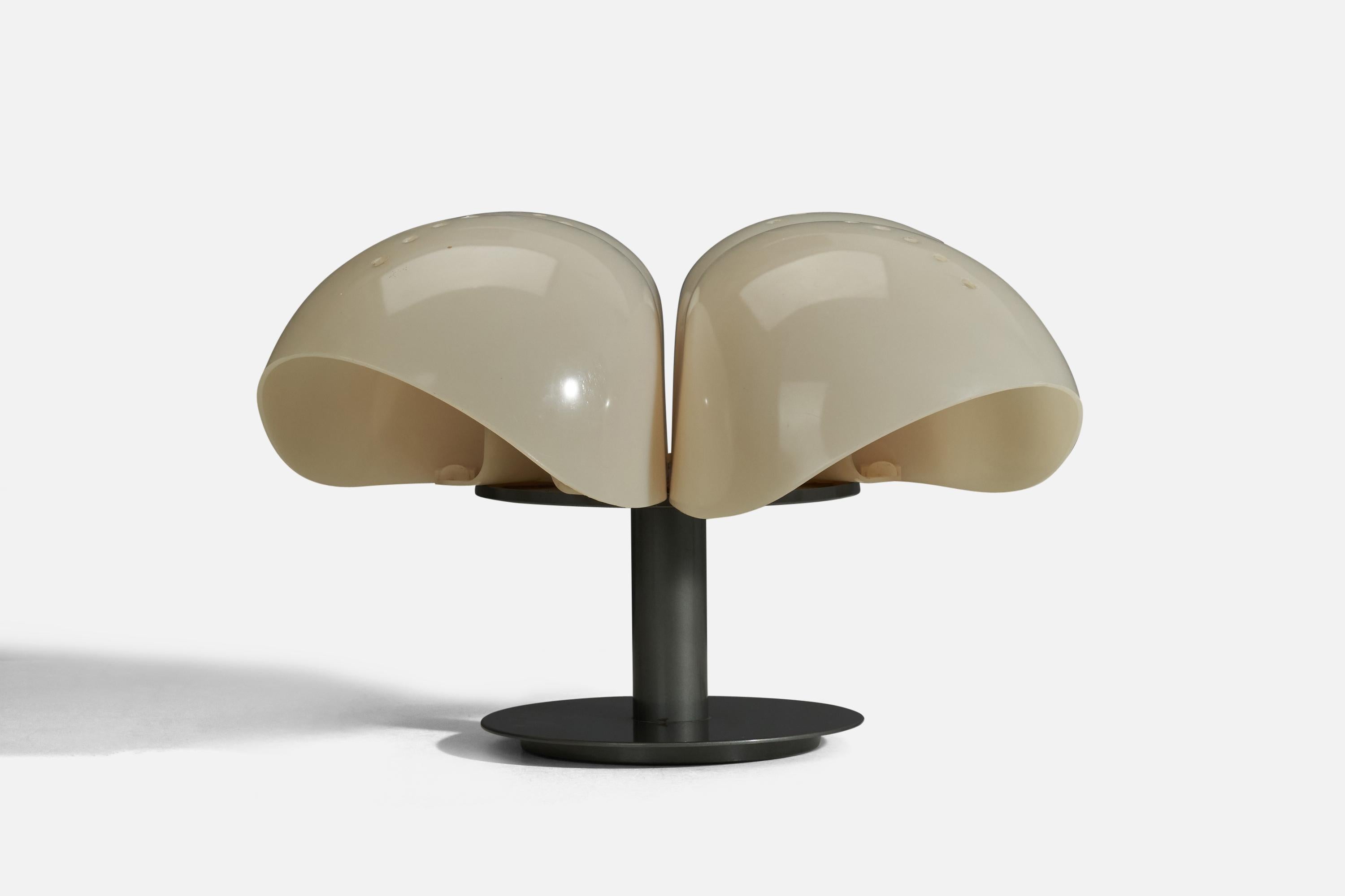 Mid-Century Modern G. Gramigna and S. Mazza, Table Lamp, Metal, Polycarbonate, Italy, 1974