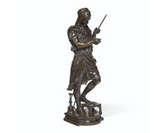 Eccezionale scultura orientalista francese in bronzo "Le Marchand d'Armes Turc".