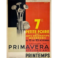 Vintage Circa 1950 Original poster - 7th small fair of decorative and modern arts