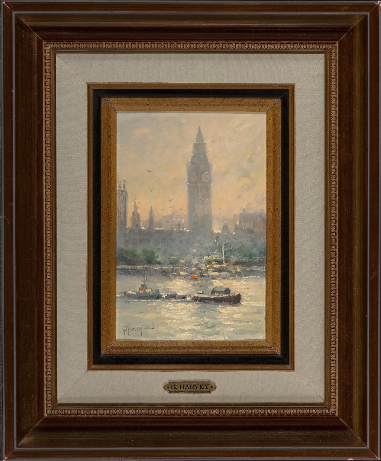 G. Harvey Landscape Painting - "Along the Thames" London