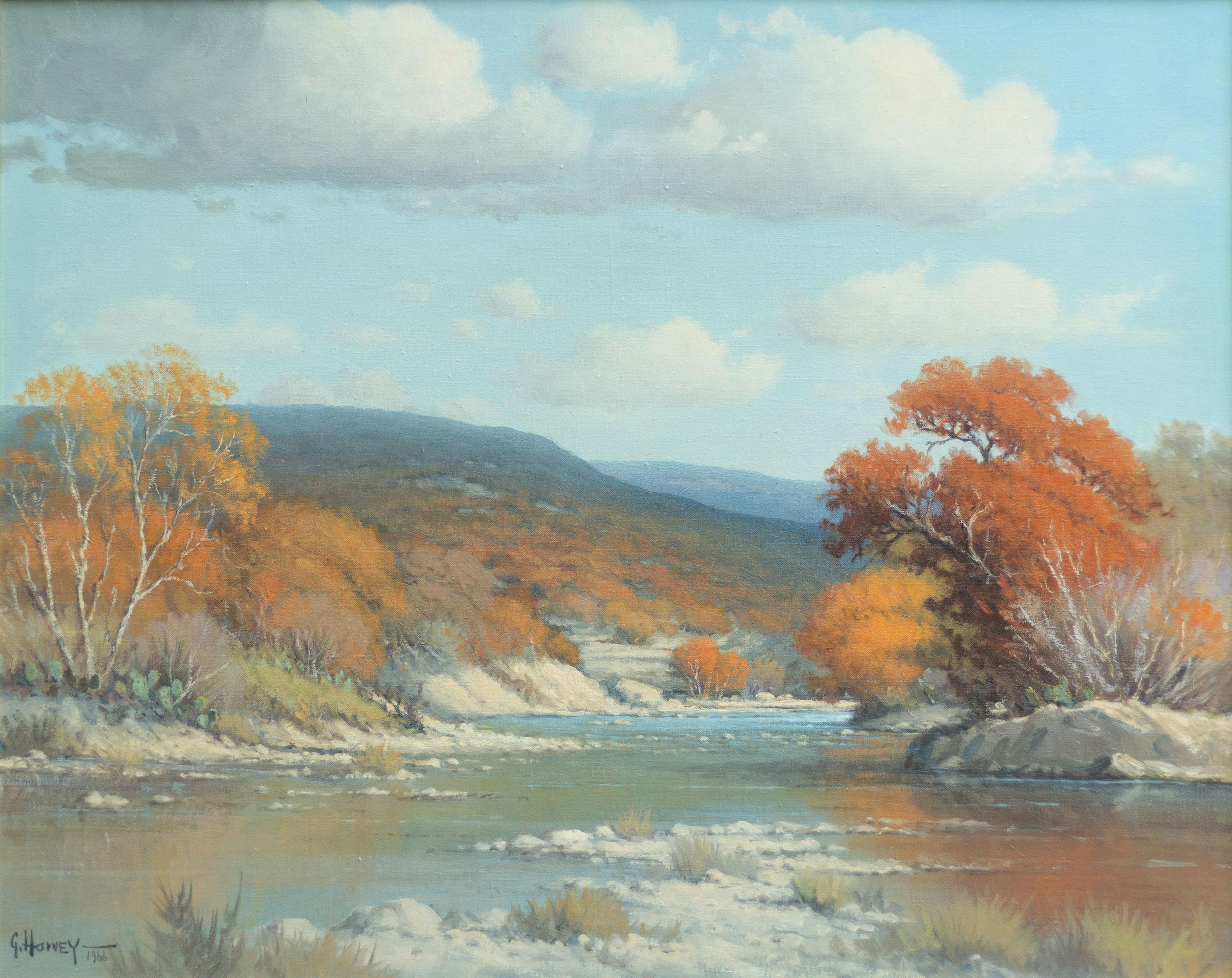 Creek in Autumn - Painting by G. Harvey