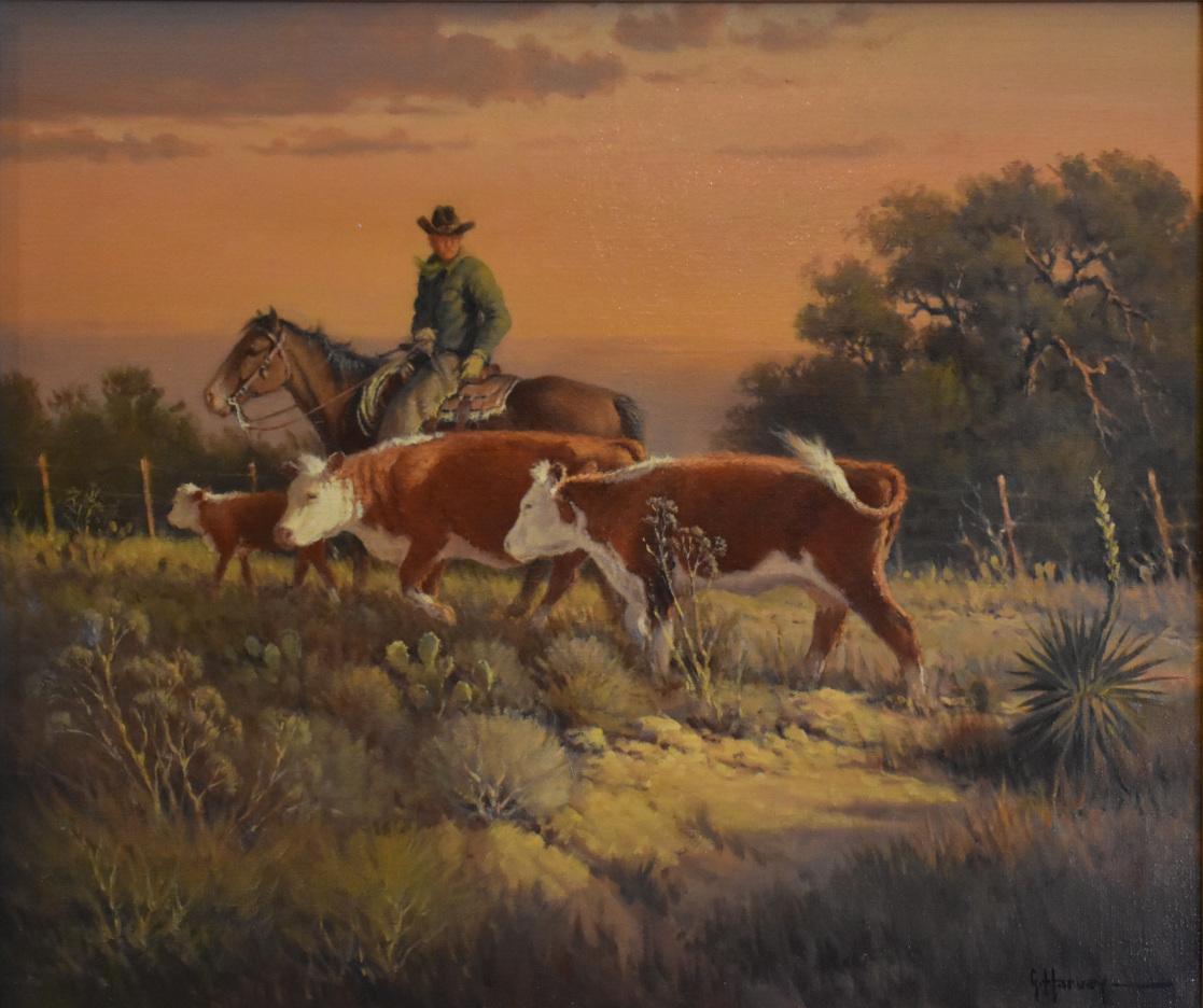 G. Harvey (Gerald Harvey Jones)
(1933-2017)
San Antonio, Austin et Fredericksburg Artistics
Taille de l'image : 20 x 24
Cadre :  30 x 34
Médium : Huile sur toile
