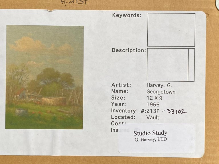 G. Harvey (Gerald Harvey Jones) This painting is one of the last two signed studies from G. Harvey's vault.  I own both of them.  The other is listed on 1stdibs as well. 
G. Harvey (Gerald Harvey Jones) 
(1933-2017)
San Antonio, Austin, and