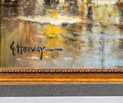 MERCADO EN POWELL ESCENA CALLEJERA DE SAN FRANCISO. 27 X 23 ENMARCADO. EXCELENTE, BRILLA