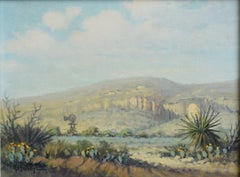 "Spring in Davis Mt."  Davis Mountains West Texas Blooming Cactus, Windmill