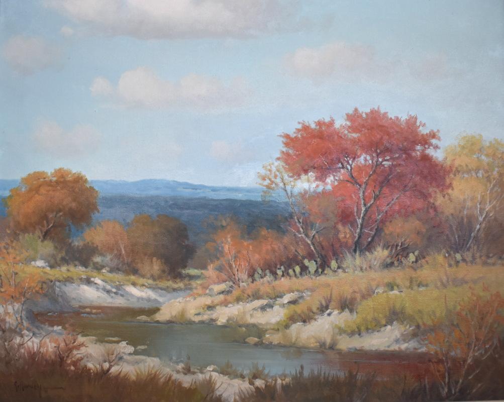 G. Harvey Landscape Painting - "TEXAS HILL COUNTRY RIVER"