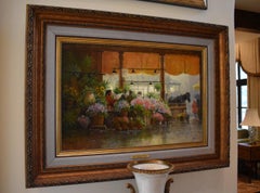 "PIKE PLACE PUBLIC MARKET" FRAMED 34 X 46 CITY STREET SCENE G. HARVEY