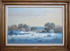 "WINTERS GIFT TO CHILDREN"  TEXAS RANCH SNOW SCENE