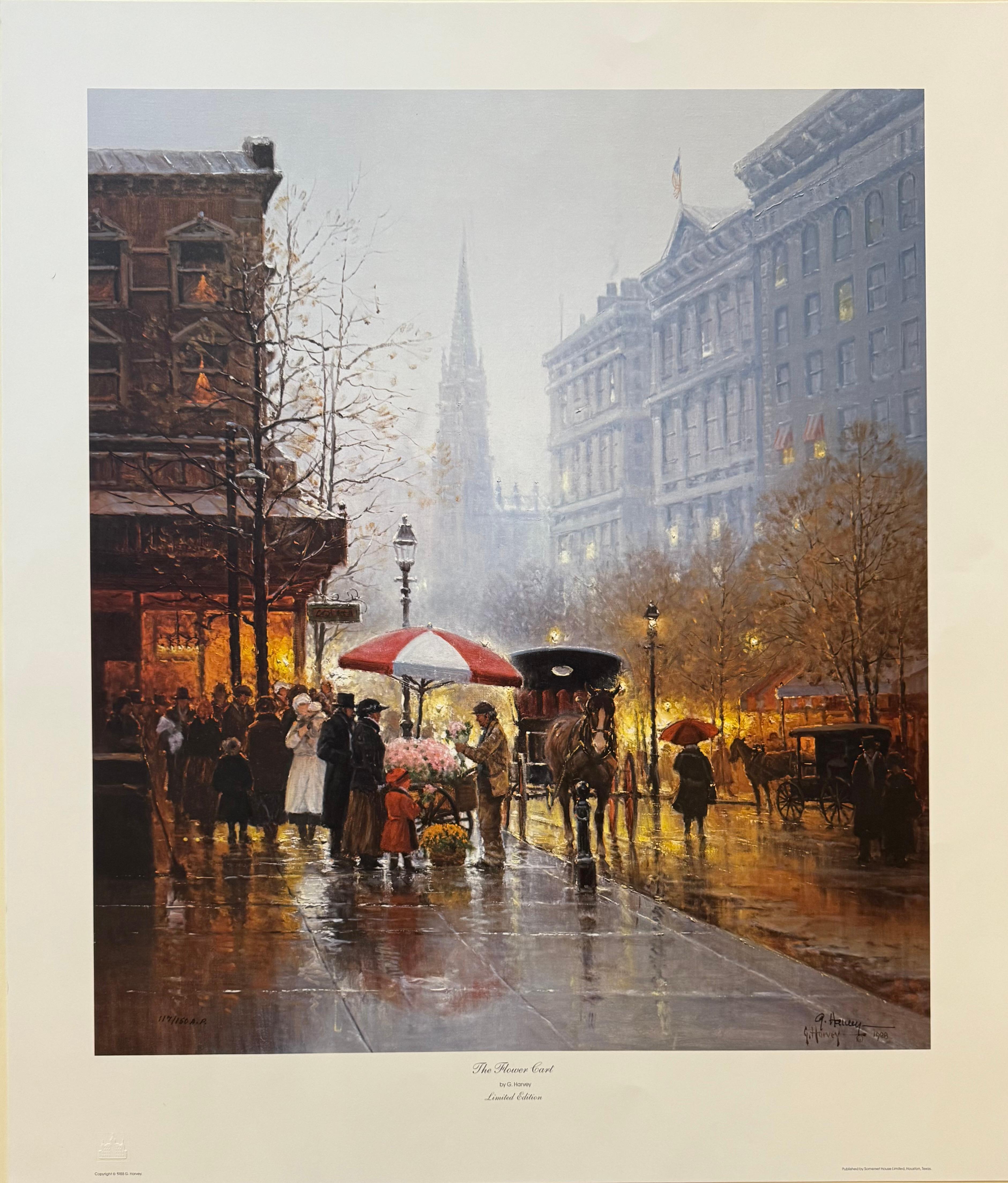 The Flower Cart - Print by G. Harvey