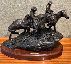 " BLOWIN IN " G. HARVEY BRONZE SCULPTURE  COWBOYS HORSES RIDERS & MORE