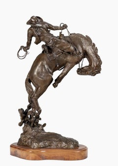 " THE SPIRIT OF THE WEST " G. HARVEY BRONZE SCULPTURE BUCKING BRONCO