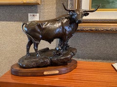 Vintage "A BREED APART" TEXAS LONGHORN BRONZE FOR MERRILL LYNCH ARTIST'S PERSONAL COPY