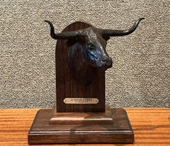 "A TEXAS BREED"  G. HARVEY SCULPTURE. BRONZE TEXAS LONGHORN SCULPTURE