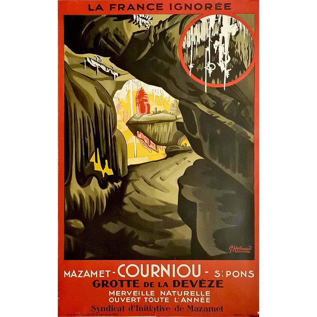 Circa 1935 Original poster La France ignorée - Mazamet - Courniou - Devèze cave - Print by  G. Hebraud