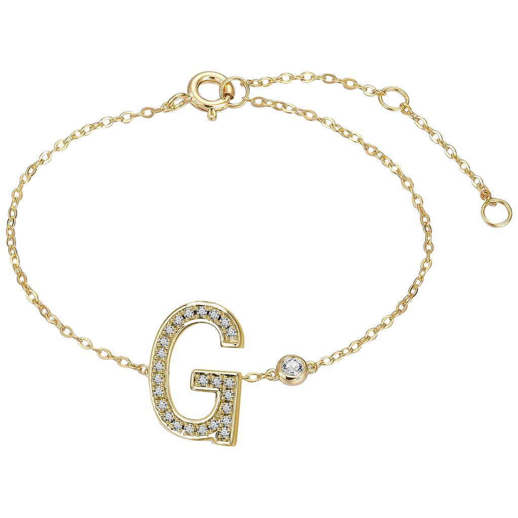 G Initial Bezel Chain Bracelet For Sale
